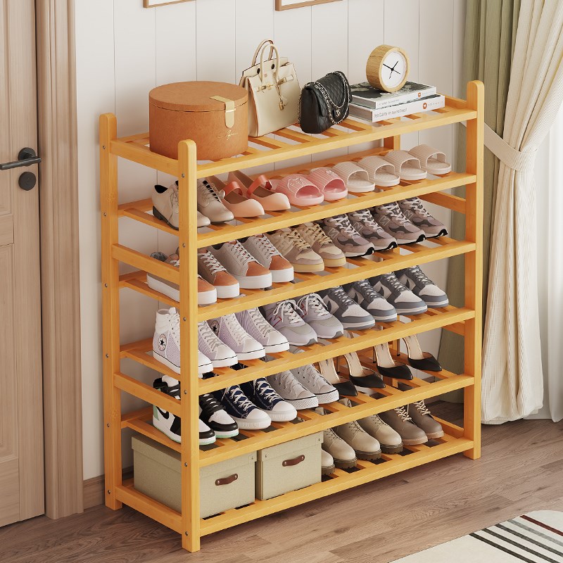 入户宿舍鞋架子家用门口楼道经济型鞋柜楠竹多层置物收纳小型简易
