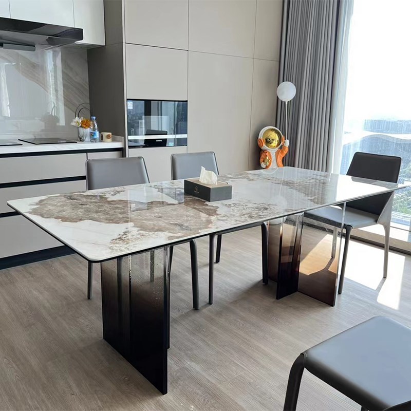 渐变色亚克力桌腿定制透明餐桌脚支架茶几岩板支撑腿茶色桌角加工