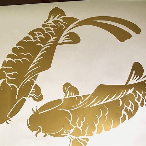 喜庆新年红色鲤鱼贴纸防水磁砖墙壁贴饭店酒店餐厅橱窗玻璃门贴画