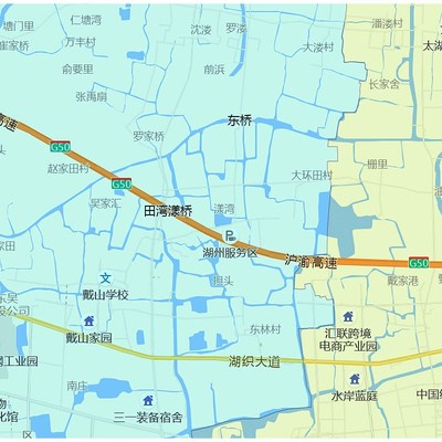 吴兴区地图1.15m湖州市家用折叠高清办公室书房装饰画墙贴