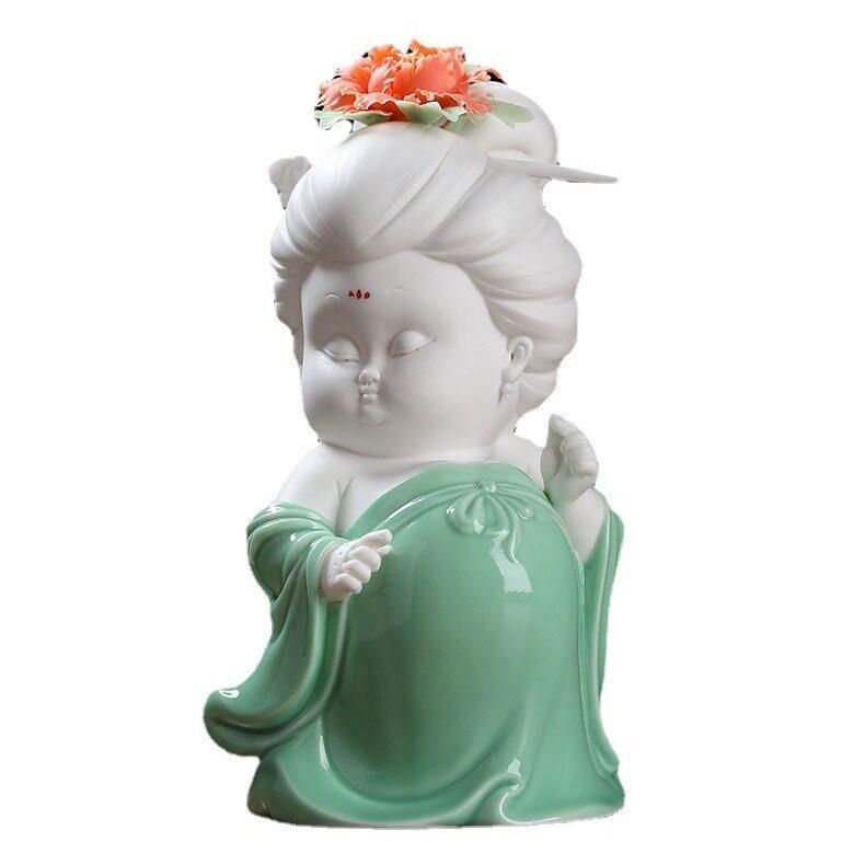 陶瓷唐仕女摆件新中式古风客厅电视柜酒柜博古架家居装饰艺术品