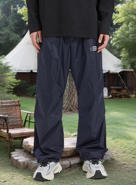 R.Q.G美式工装裤男春秋款宽松直筒防水冲锋裤潮牌休闲长裤子户外