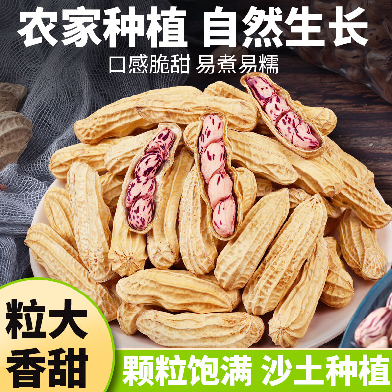 新货云南七彩花生带壳生熟花生图片