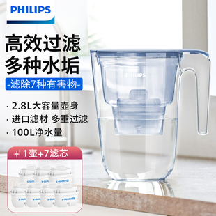 飞利浦滤水壶净水器家用过滤水壶厨房自来水净化器除氯净水壶2.8L