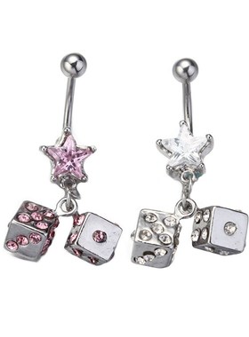 Bow pendant navel ring womens piercing jewelry蝴蝶结肚脐环