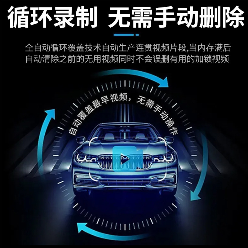跨境3摄像头3录三录GPS手机互联清车前车内1080p前内后红外夜视