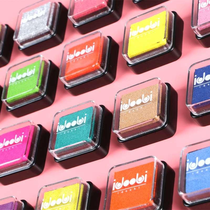 儿童手指印台海绵印尼创意手指画彩色印泥学生DIY橡皮章24