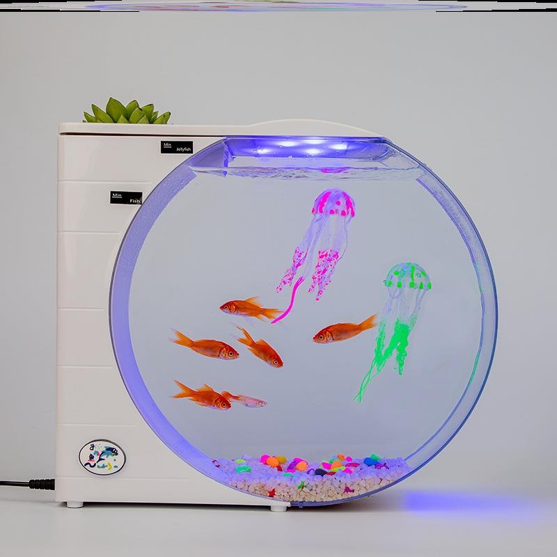 。水母生态瓶水母专业循环缸10升灯光展示缸水族养殖缸水族生态鱼