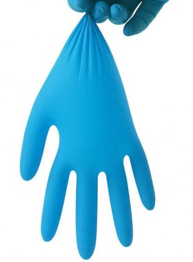 新品兰诗(LAUTEE)SY9002一次性丁腈手套蓝色常规耐磨手套工业检