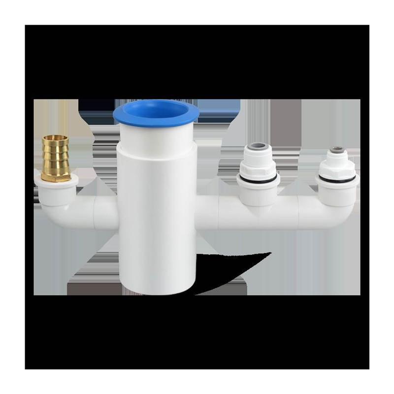 厨房净水器洗碗机水槽下水管道三头通四通前置分水排水二合一接头