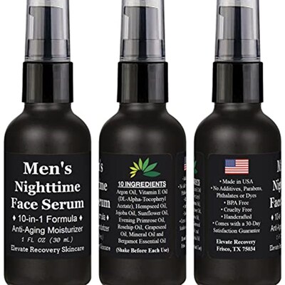 Mens Face Serum Moisturizer (10-in-1) Anti-Aging Facial Oil