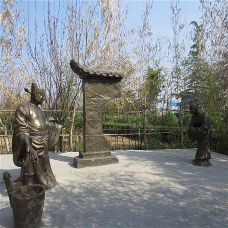 园林景区户外小品玻璃钢仿铜人物雕塑二十四孝文化情景民俗摆件