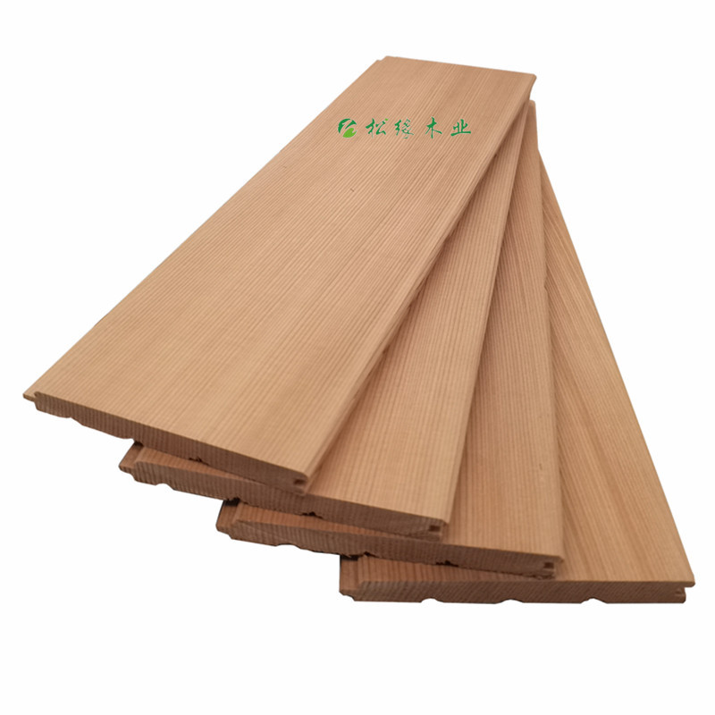 厂家红雪松防腐木桑拿板 实木悬吊式天花板墙板板材 红雪松木板扣