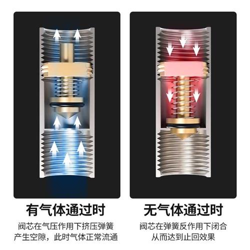 止逆阀气动止回阀空压机气路逆止阀气体单项4分气阀气泵气管接头