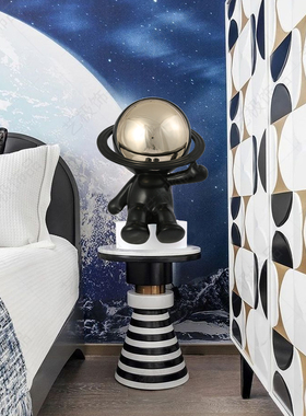 星球小子卡通雕塑样板间客厅桌面大摆件酒店大堂前台轻奢软装饰品