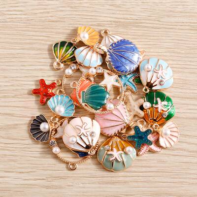 10pcslot Enamel Marine life Charms for Jewelry Making Starf