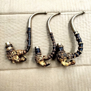 贵州黑竹竹子烟斗老式手工烟杆竹根旱烟袋锅烟枪配件【15天内发货