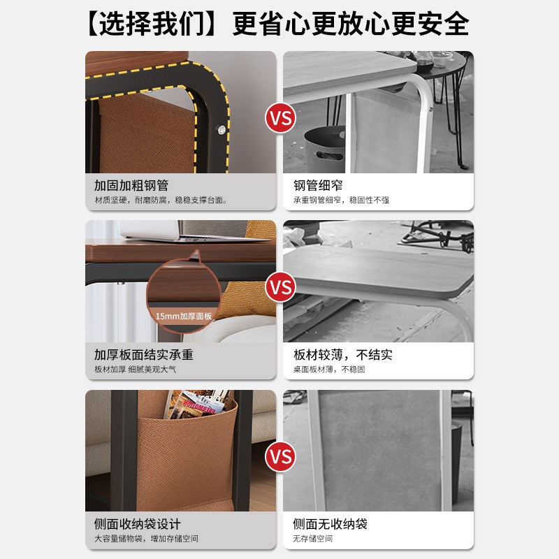 边几移动茶几茶桌简约小桌子迷你角几小方桌沙发边桌电脑桌床头桌