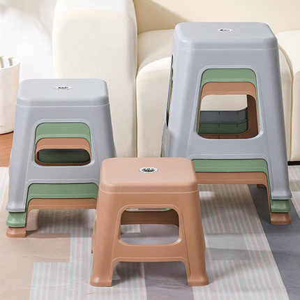 塑料凳子可叠放加厚家用现代简约餐桌小凳子客厅卧室椅子方凳板凳