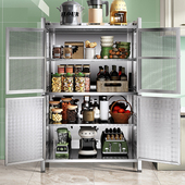 家用简易不锈钢橱柜碗柜组装 厨房柜收纳柜置物柜储物柜多层组合柜