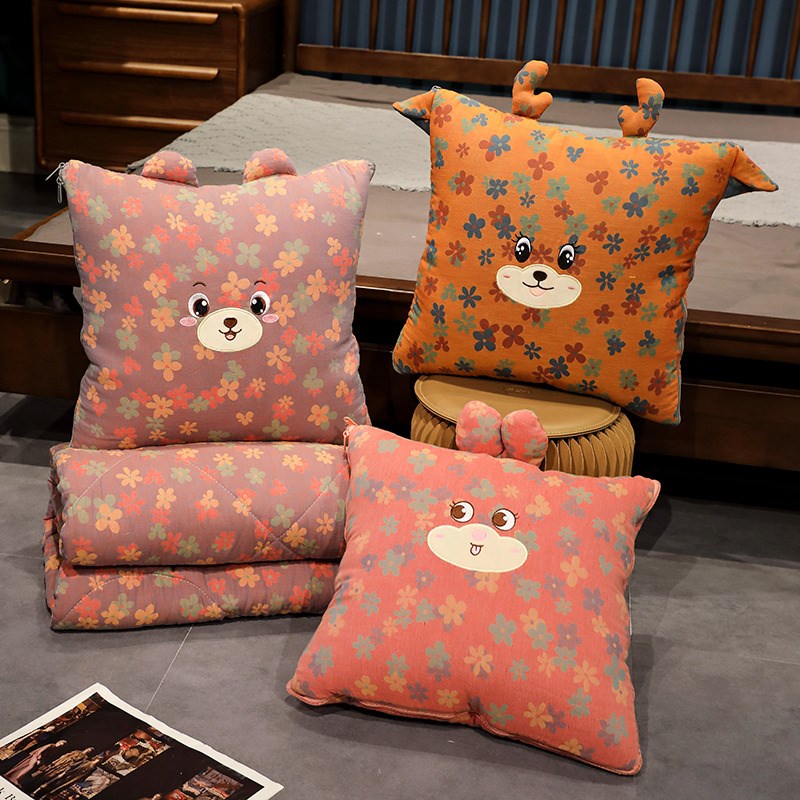 速发抱枕被子两用毯厚二合一加子枕公室折叠午睡枕头沙发汽车靠办