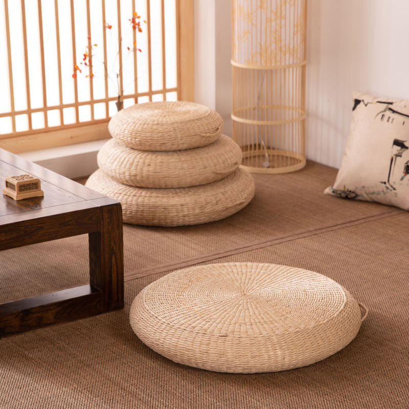 草编蒲团坐垫家用加厚圆形地板榻榻米草垫子打坐拜佛禅修垫瑜伽垫