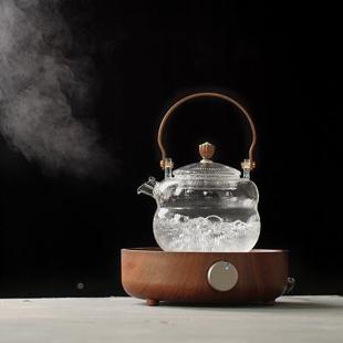 煮茶全自条纹玻动家用蒸汽璃器煮茶壶网办红公室普洱电陶炉保温蒸