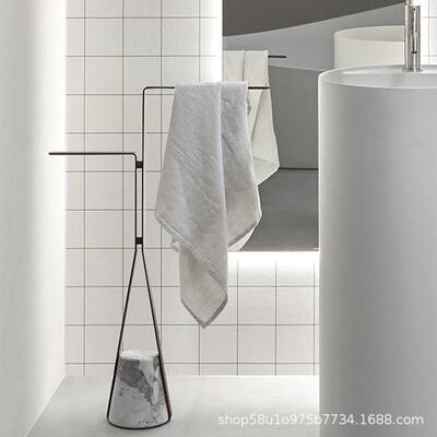 意式轻奢创意洗置澡间厕所浴室卫地FCX间免打孔不锈钢落毛生巾架