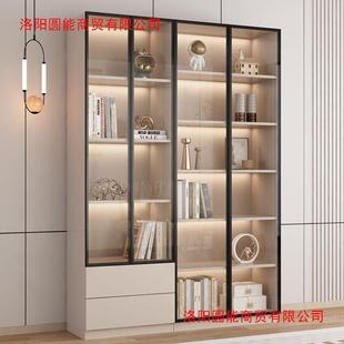 现代简约用组酒柜玻璃门组合家书柜一体到顶客厅收储纳物小合OBJ
