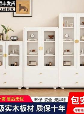 实木书柜一璃体靠家用36964玻门物落地防尘客厅展示储柜组合收墙纳书架