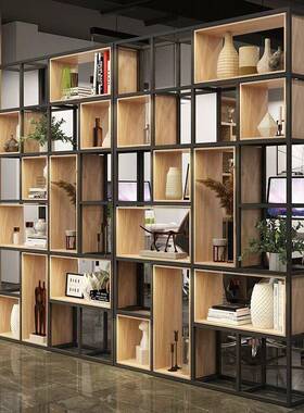 铁置物架办公室隔断柜展艺架44938落地层书架示客厅玄关多柜屏风