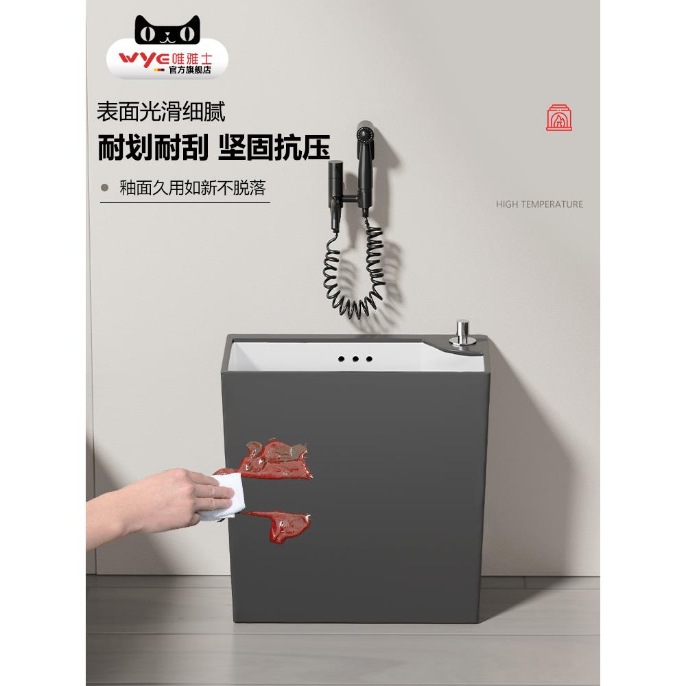 cs拖把池小拖尺寸灰色布极窄家阳台落地式ITZ布池户用外庭院墩池