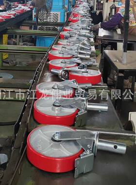 刹双架脚手架脚轮插杆调升节降轮货架轮67055万向鹰架轮重型铁芯