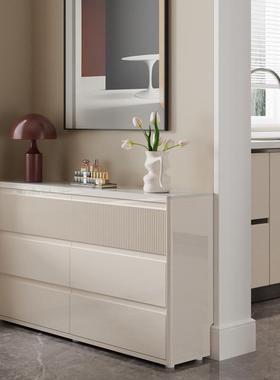 视极超薄15519实木卧室斗柜30床尾收纳八靠斗墙窄电抽屉置物柜25