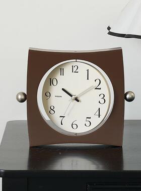 OZOOM准奶油TYOS665风简约桌面摆件客卧室时钟摆台式屋座钟轻奢装