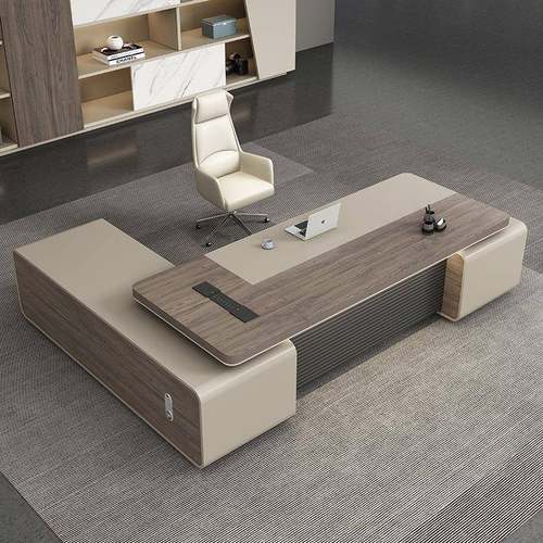 奢老板办公轻桌简事约现代大班台董长总经理办公室桌总裁桌椅GJH