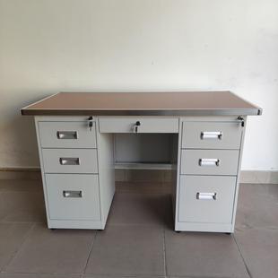 防全铁质办公桌1皮.米七斗铁桌防火加厚1水米2电脑桌钢制LANHO蓝