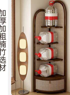 家编用中复式不占地藤转古角装饰室客厅沙CAI发墙边书柜子卧三拐