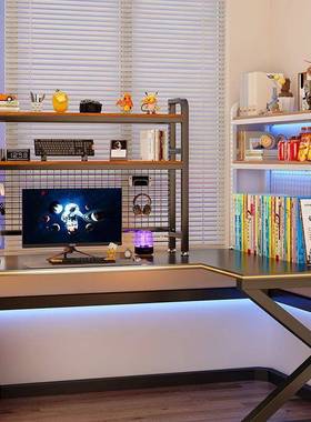 桌面置脑物架电子桌带竞洞洞板48835书架桌上收纳架多层学生电风