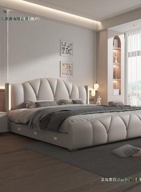 灯床意式主卧床轻奢带豪华时结多F89SH69M婚床尚储物网红大床软包