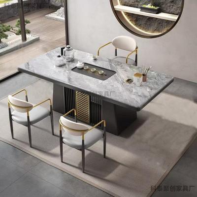 意式轻奢组岩茶桌28519椅合现代简约板公室家用阳台茶台功办夫喝