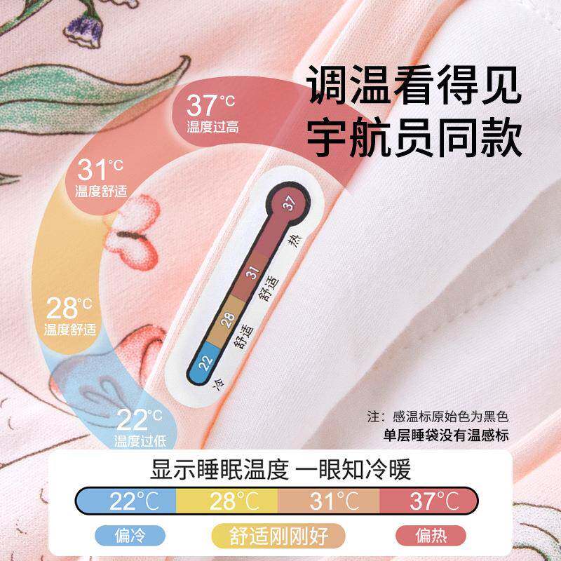 婴儿睡春夏薄款宝宝分腿睡袋纯棉防惊跳袋夏71852季儿童防踢被四