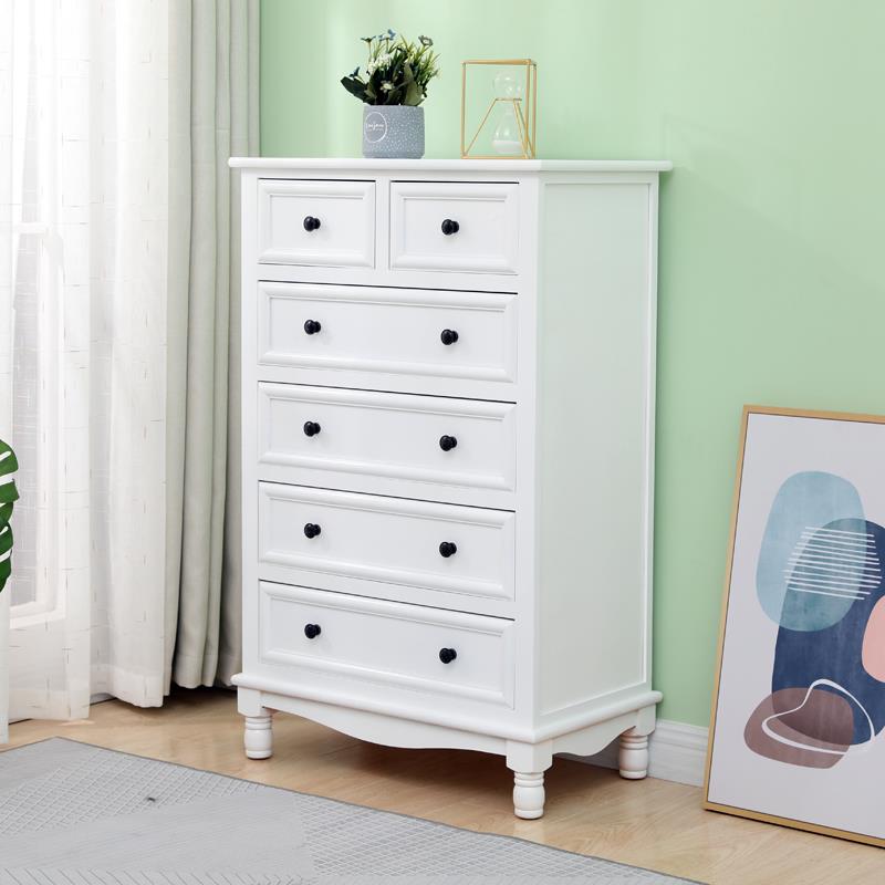 A8L五斗柜美式SG厅实木收纳储物柜室客靠墙小柜卧子多抽屉层柜带