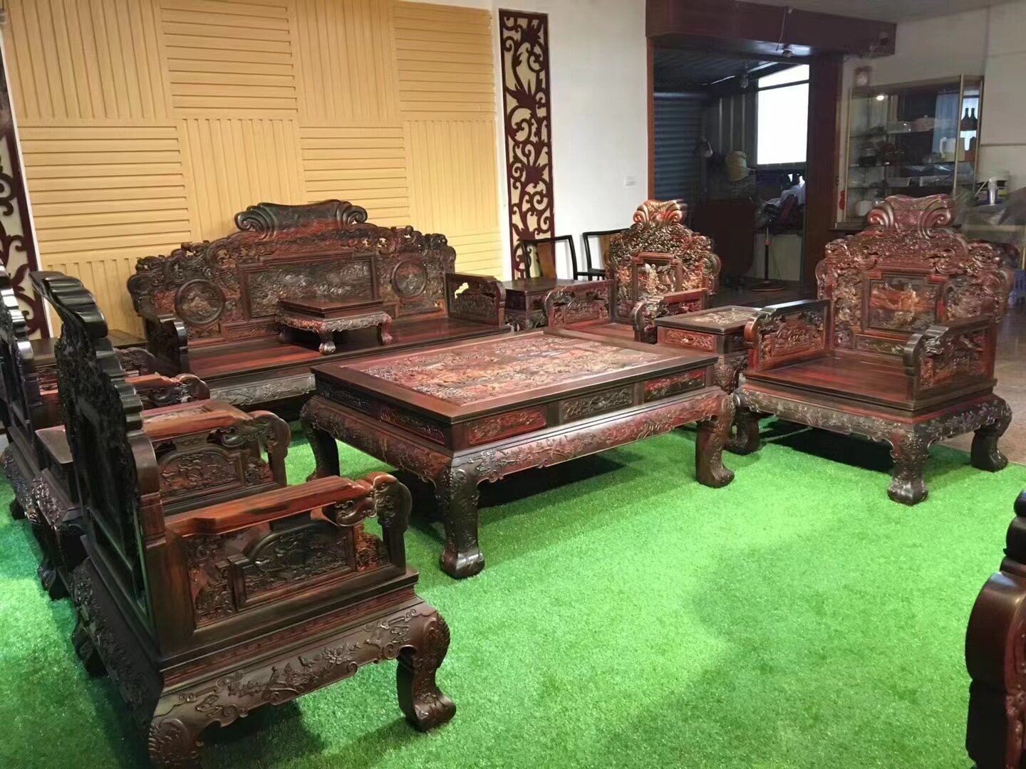 大红酸枝交趾黄檀清式飞天大沙发客厅组合家具休闲宝座会客椅