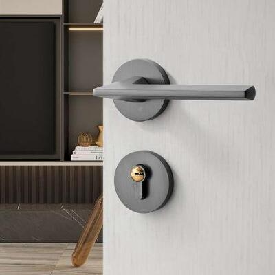 美锌合金门锁静音门卧室家用手通用心型房门锁具F15-002可调节把