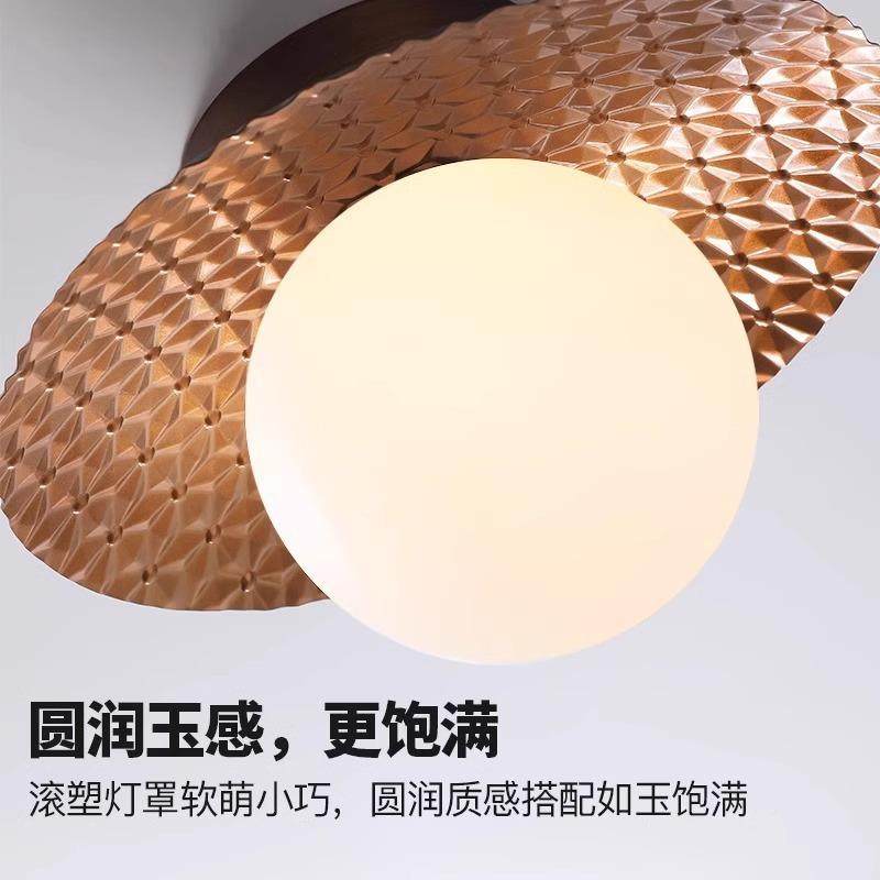 跨境阳台顶吸灯奶油中古风木艺全光护眼RZB玄关过谱道衣间帽书房