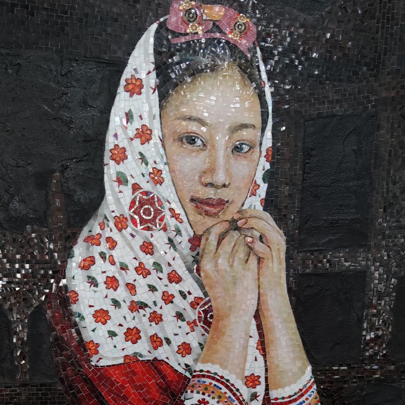 人像马赛克画优化装饰画客厅浴室装饰画别墅墙壁马赛克人像装饰画