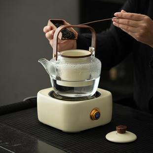 围炉提梁壶茶壶煮茶器烧电陶陶炉玻璃水壶具茶炉家茶用瓷茶KJ5212