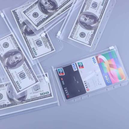 V透C防水明件资料袋透明拉链1212袋6孔活页袋票据收纳P袋笔袋文定