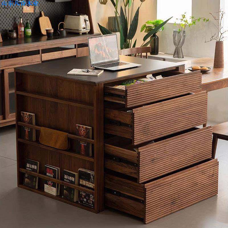 悬ORU浮岛台单桌一体可伸缩黑桃实木岩板中岛餐台胡独厨房餐厅储,住宅家具,岛台,淘宝优惠券,粉丝福利购,淘宝优惠卷